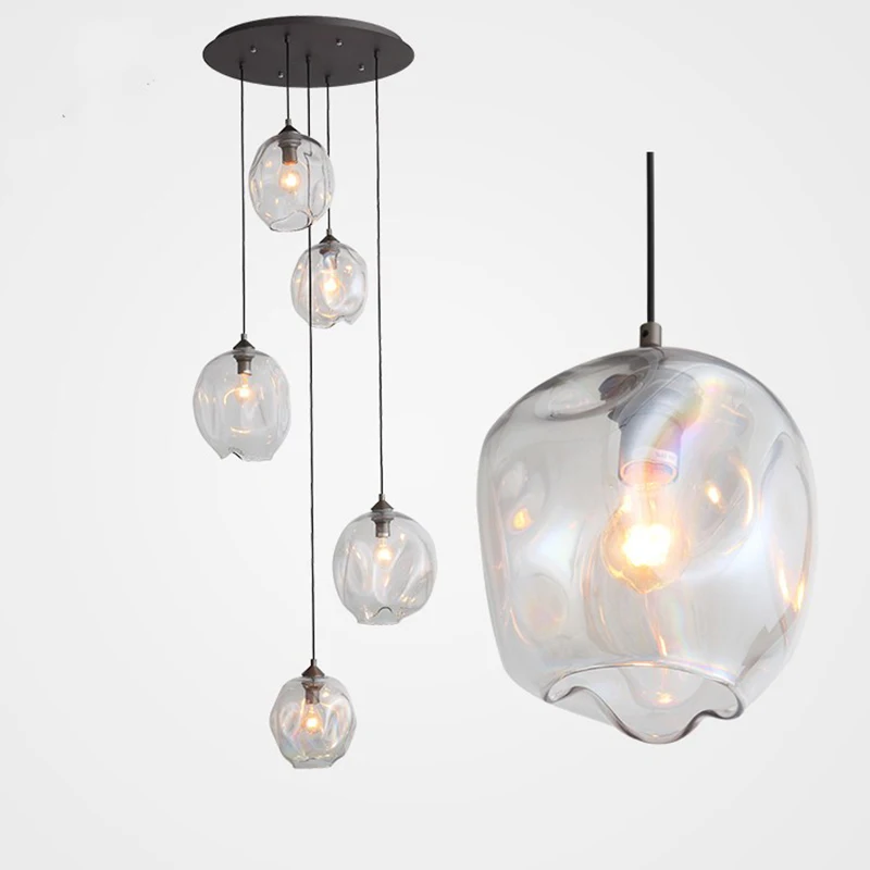 Стеклянный шар арт дизайн подвесные светильники свет led hanglamp Лофт Декор лампы
