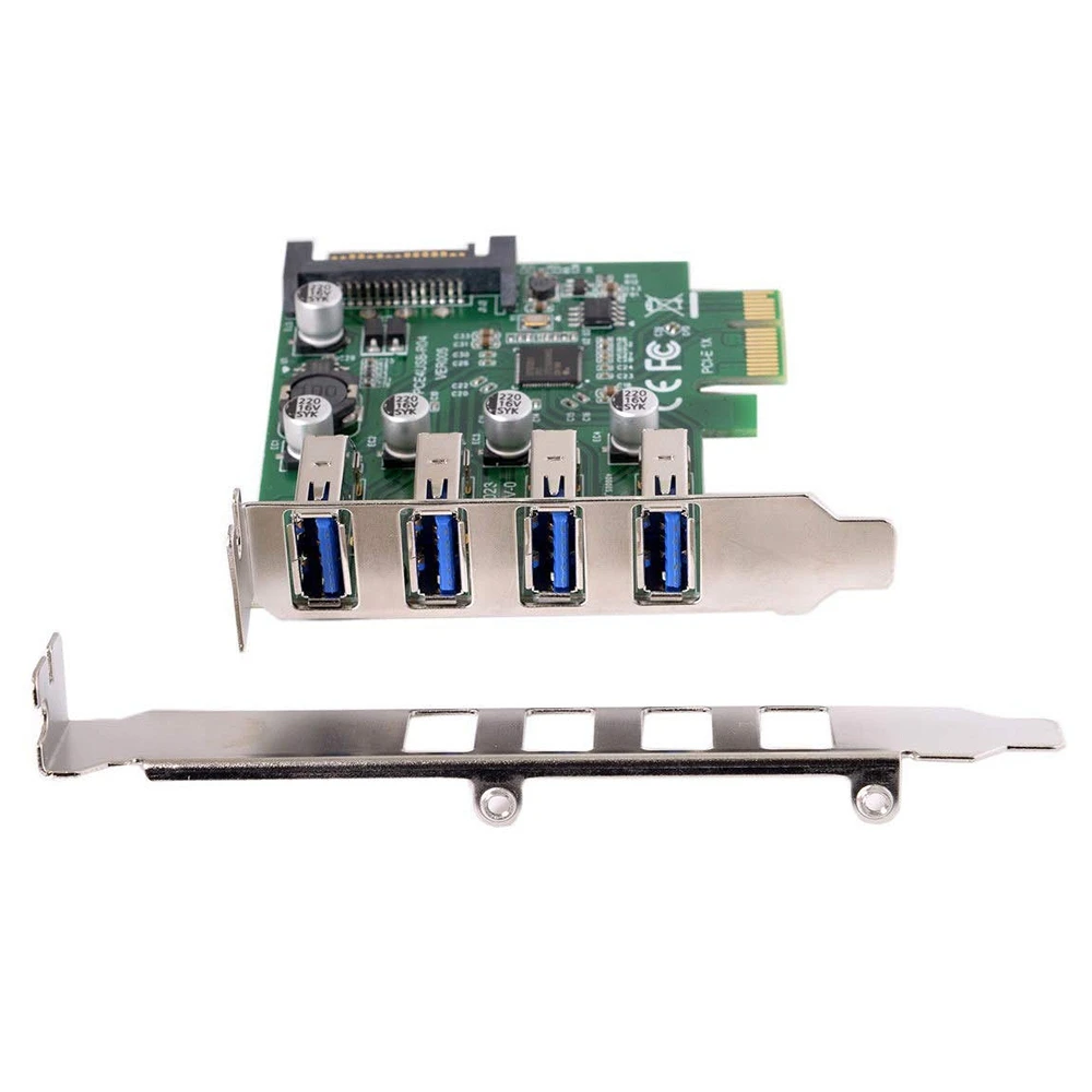 Низкопрофильный 4 порта Pci-E к Usb 3 0 концентратор Pci Express адаптер расширения карты 5