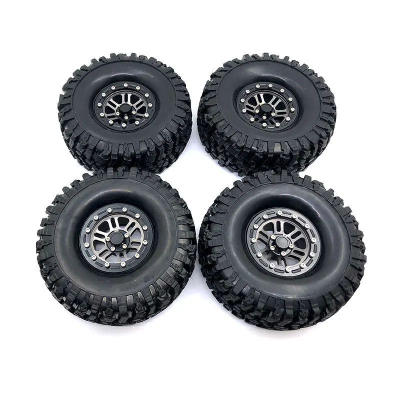 4 шт. 1 9 дюйма Beadlock Колесные диски и резиновые шины для 1/10 RC Rock Crawler Axial SCX10 RR10 AX10 Рейф