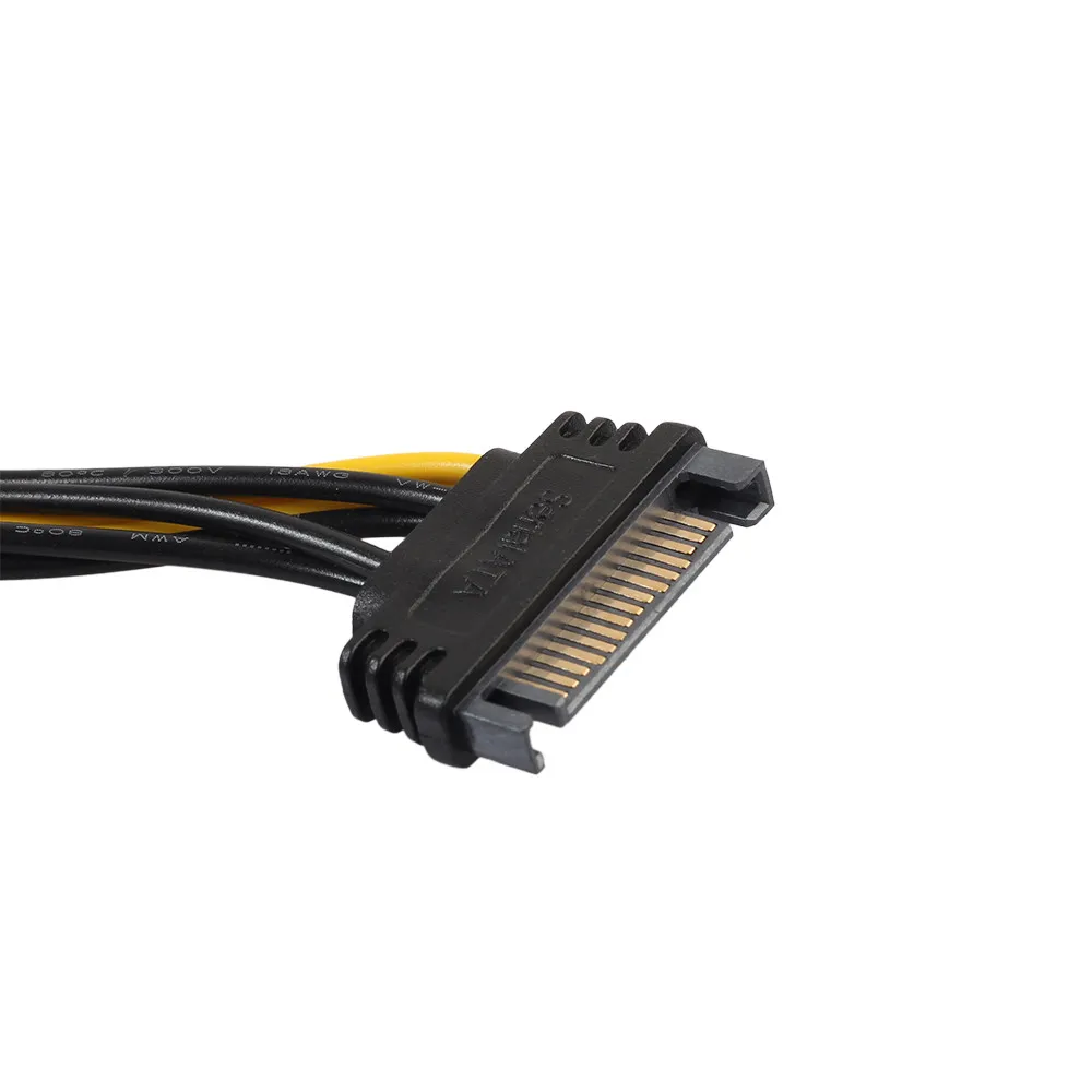 Высококачественный новый кабель питания 15Pin SATA power To 6Pin PCIe PCI-e адаптер PCI Express для