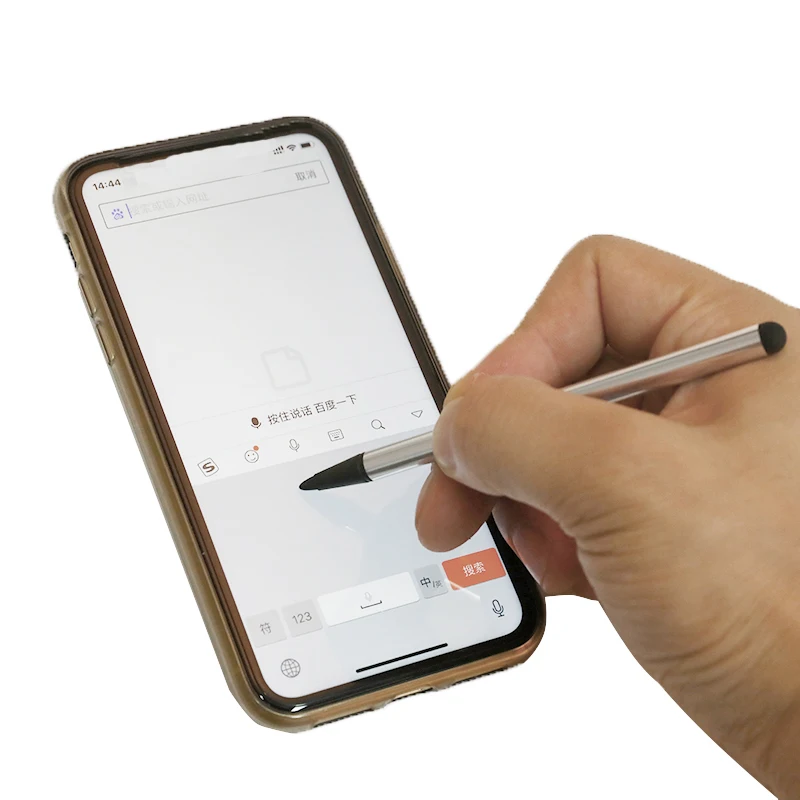 Резистивный емкостный сенсорный экран ручка стилус Универсальный для iPhone телефон серебро