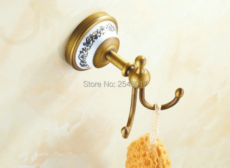 Аксессуары для ванной комнаты тканевые крючки античная латунная отделка