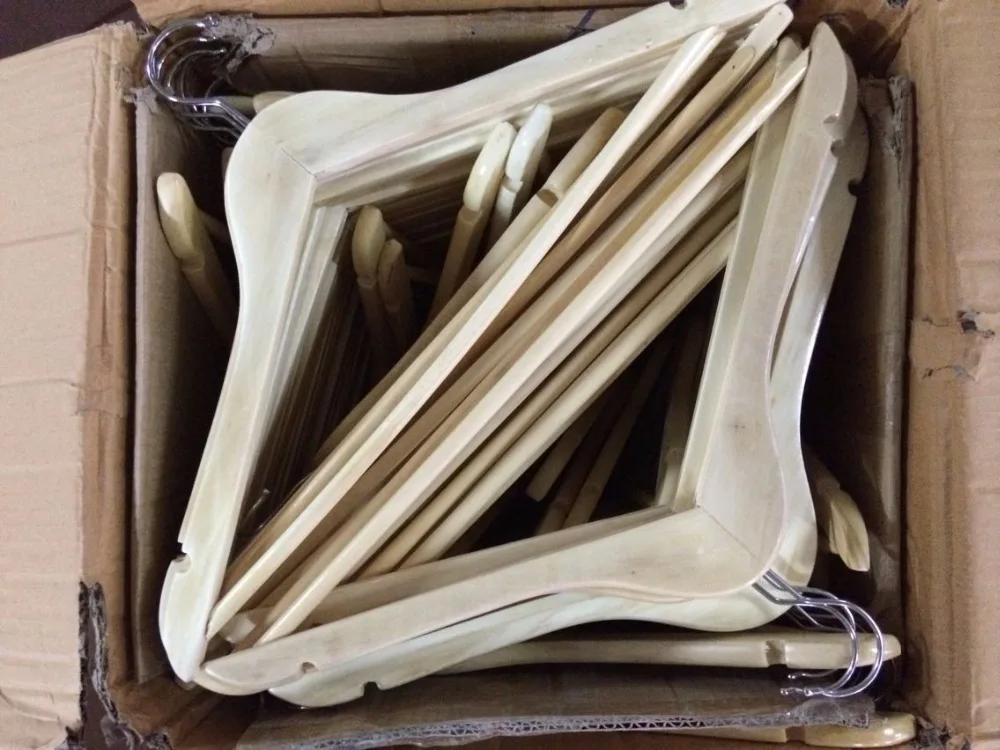 Натуральная деревянная вешалка для одежды 1 шт. мягкая Нескользящая с зажимами