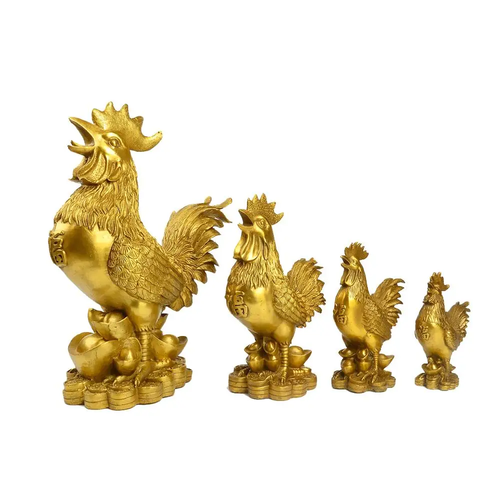 Куриный петух на удачу золотые медные украшения хуаша ремесла украшение для дома
