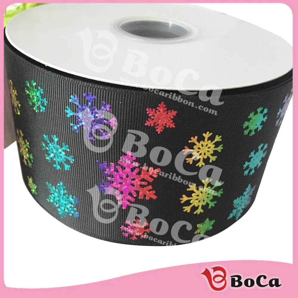 Горячая Распродажа 75 мм черная/белая с снежинками голограмма фольга корсажная