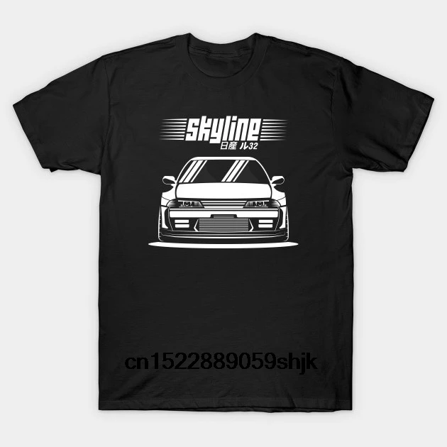 Nissan Skyline R32 по Automotiveart Для мужчин хлопок короткий рукав модные футболки Размеры S-3XL