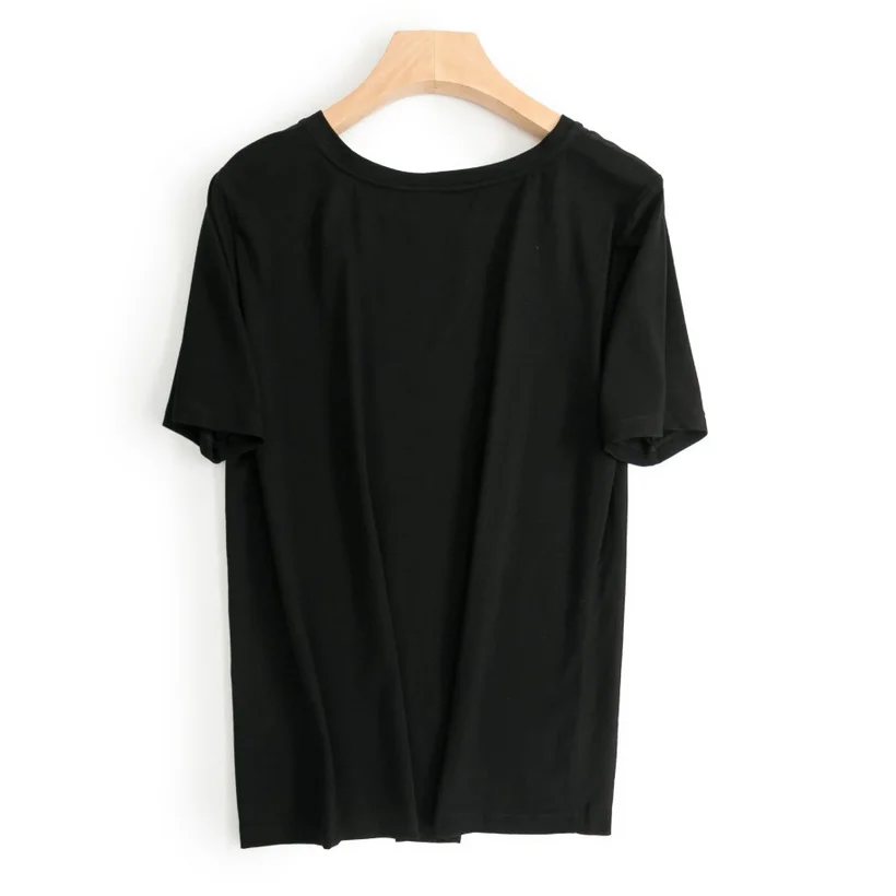 Для женщин мода короткий рукав Футболки Лето 2017 г. шелк хлопок лоскутное для