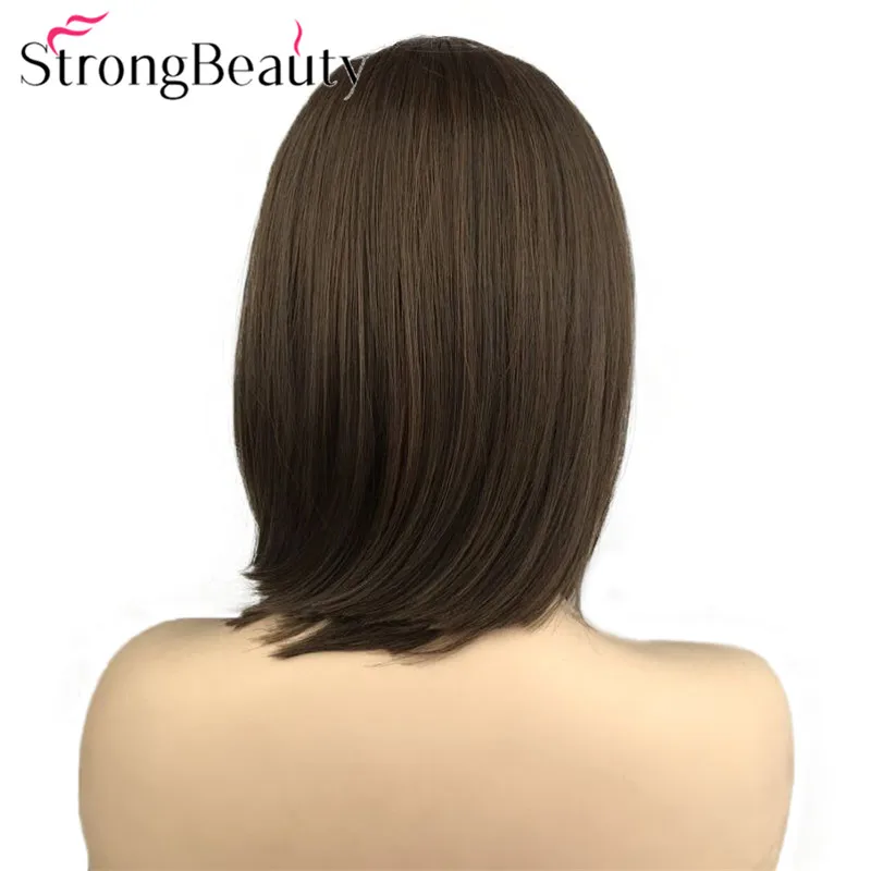 

StrongBeauty Lace Front Wig Short Bob Wig Synthetic Heat Resistant Glueless Straight Wigs