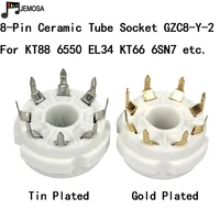 10pcs ceramic tube socket pcb mount 8pins electron tube seat for kt66 kt88 6sl7 6sn7 6ca7 el34 gz34 vacuum tube free shipping