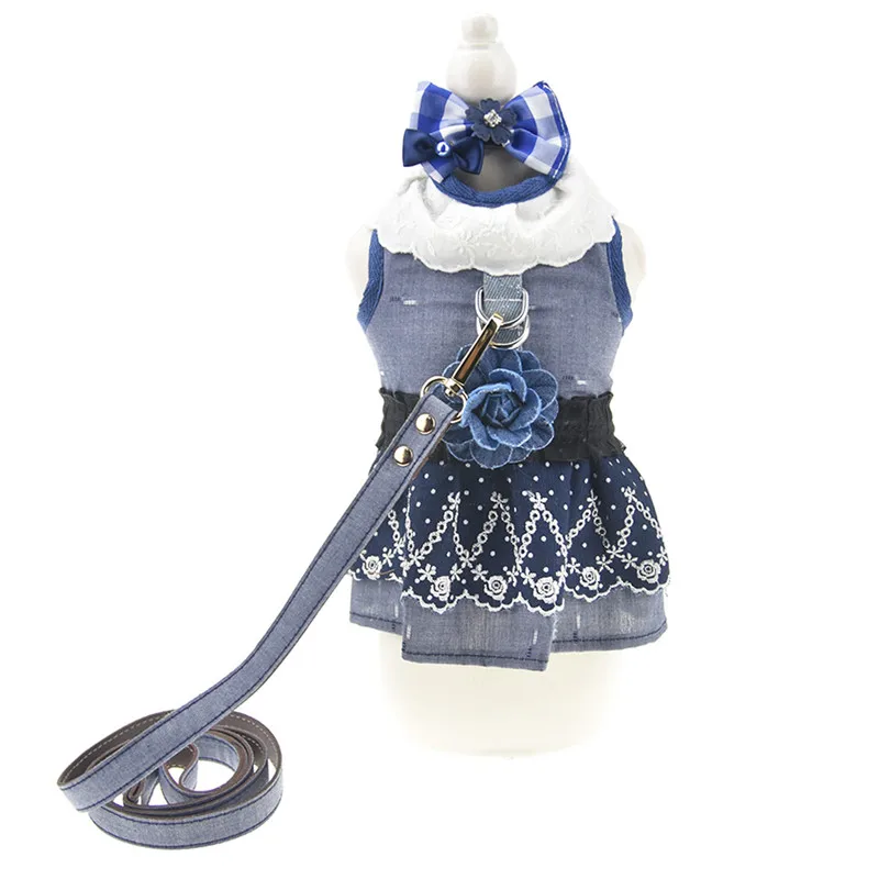 Джинсовое платье пачка принцессы для собак и кошек комплект из 3 предметов одежда