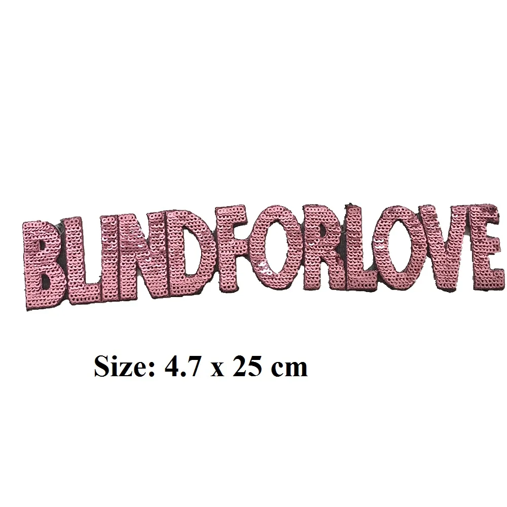 Наклейки для одежды с вышитыми полосками надписью BLIND FOR LOVE Голливуд|Заплатки| |