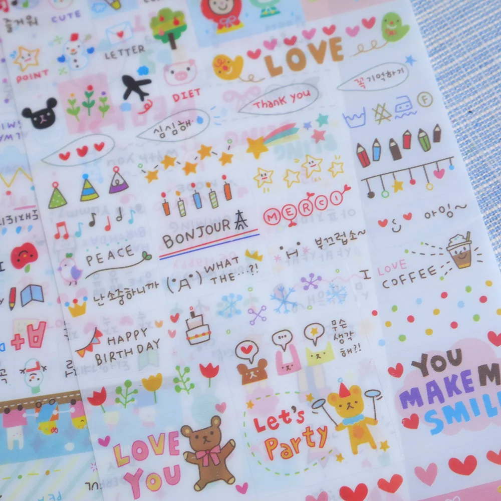6 шт./компл. Kawaii милый рисунок Рынок ежедневник дневник украсить канцелярские наклейки из прозрачного ПВХ Скрапбукинг