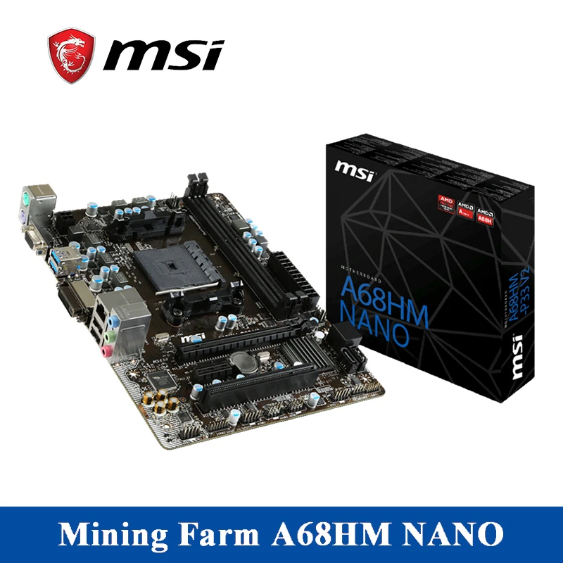 MSI A68HM NANO материнской FM2 + Поддержка двухканальной DDR3 Слоты VGA DVI-D SATA 6 ГБ/сек. USB 2 0 3