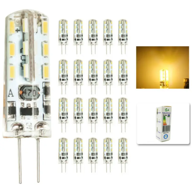 Светодиодные лампы G4 20 шт./лот 3 Вт с кристаллами 12 в пост. Тока 24 3014 SMD | Лампы и