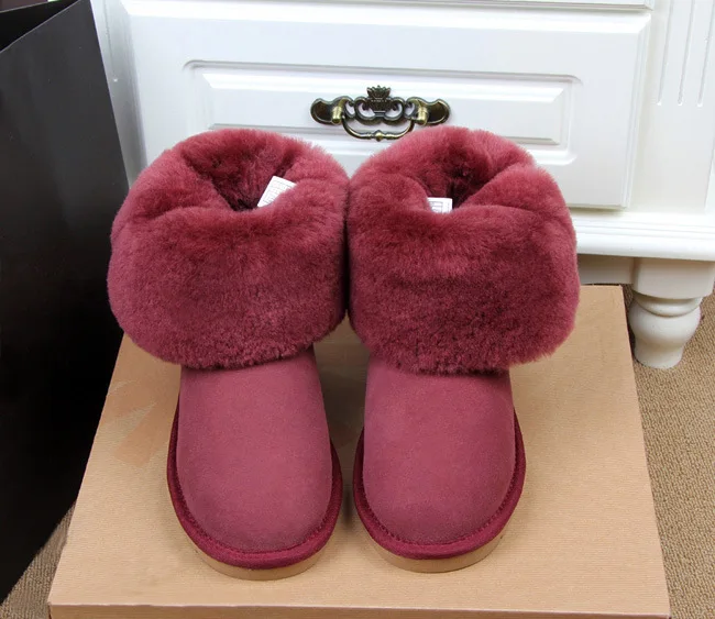Новинка; женские зимние ботинки из натуральной овечьей кожи; Botas Mujer; теплые зимние ботинки с натуральным мехом; женские классические ботинки в австралийском стиле