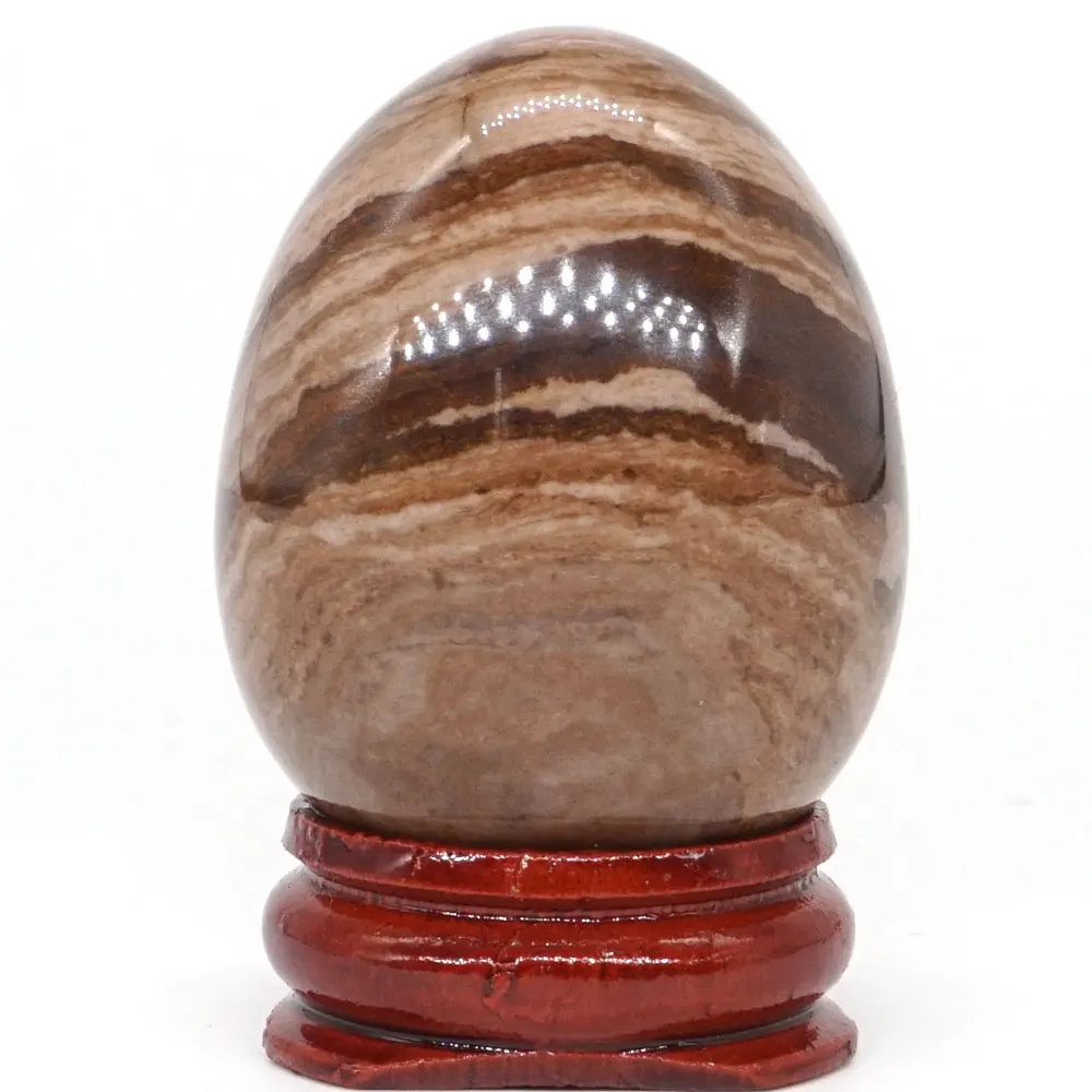 

34*44MM Chocolate Jasper Egg Natural Gemstone Crystal Mineral Healing Ball Home decoration accessory Kegel Massage Yoni Egg