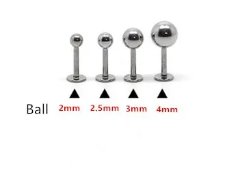 

1.2mm Lip ring Labret piercing Ball Plain 316L surgical steel fashion Body piercing Jewelry 100pcs/lot 2mm 2.5mm 3mm 4mm 200pcs