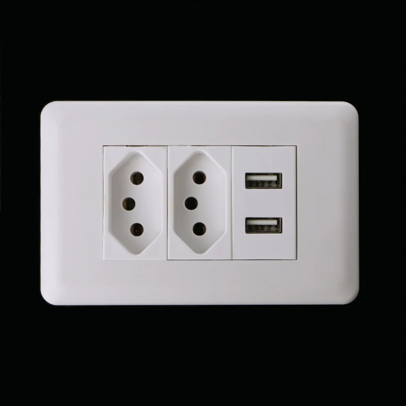 Настенная розетка с двойным USB-портом 15 А 110-250 В | Обустройство дома