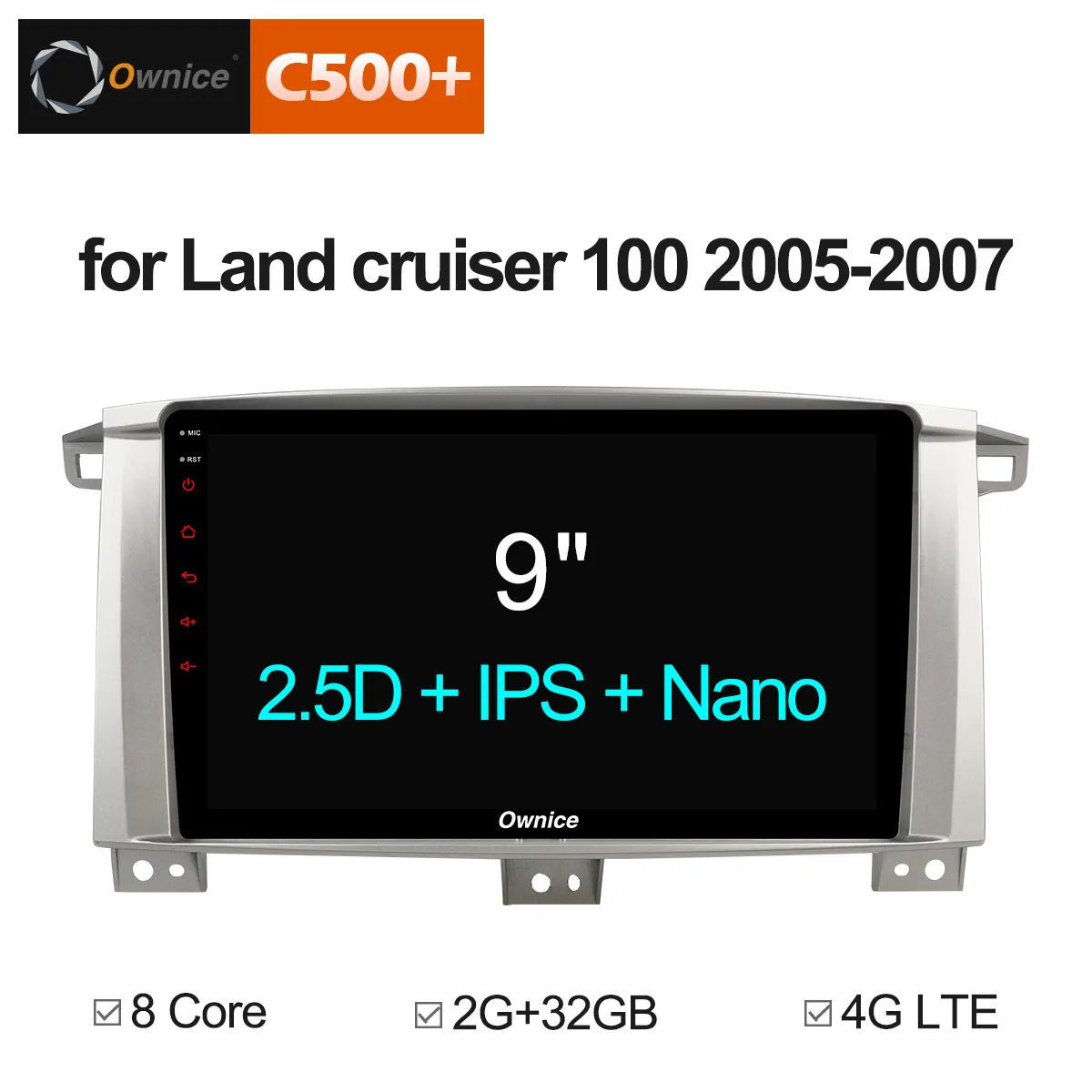 Ownice C500 + G10 Android 8 1 автомобильный DVD стерео для Toyota Land Cruiser 100 LC100/Lexus LX470 2005 2007 Авто