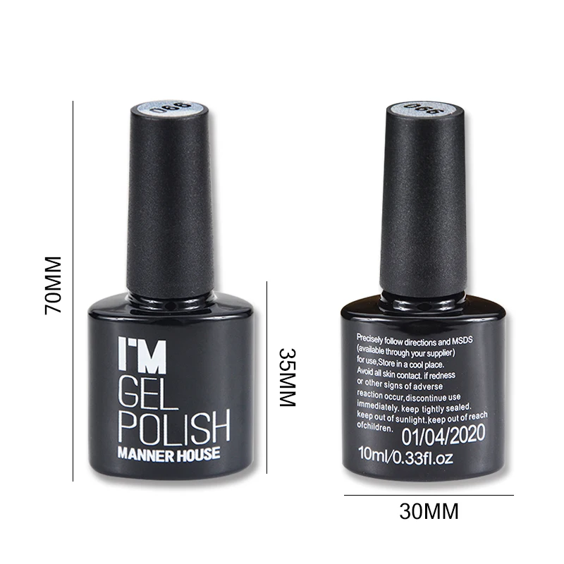 Манер дом черная бутылка 10 мл неоновый Радужный мерцающий долговечный Гель лак