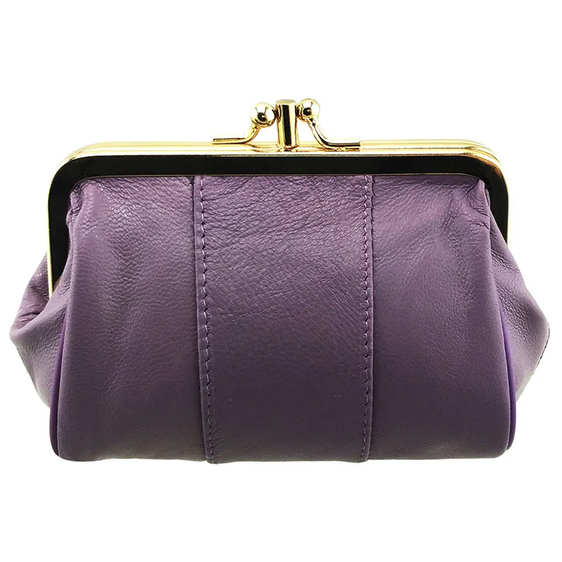 purple0549 NICOLE& CO Женский мини-кошелек из натуральной кожи, Женский кошелек для монет, кошелек из овечьей кожи,, Модный женский кошелек с металлическими застежками - Цвет: purple0549