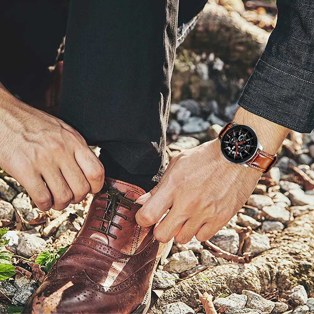 Итальянский винтажный ремешок для часов из натуральной кожи 22 мм Samsung Galaxy Watch 46 Gear