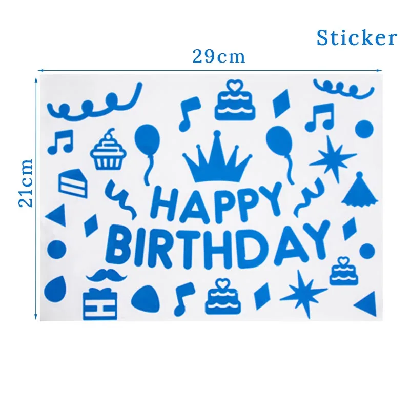 balloon stickers WEIGAO First Birthday Photo Clips Banner Garlands One Year Old Blue 1 Number Balloons Baby Shower Boy Birthday Decor Supplies - Цвет: balloon stickers