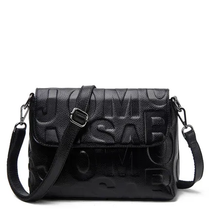 Gesunry Новинка года мужская сумка-портфель из натуральной кожи через Ladies First Слои из натуральной кожи женская сумка в руку, сумка на плечо, сумка диагональ посылка - Цвет: Black