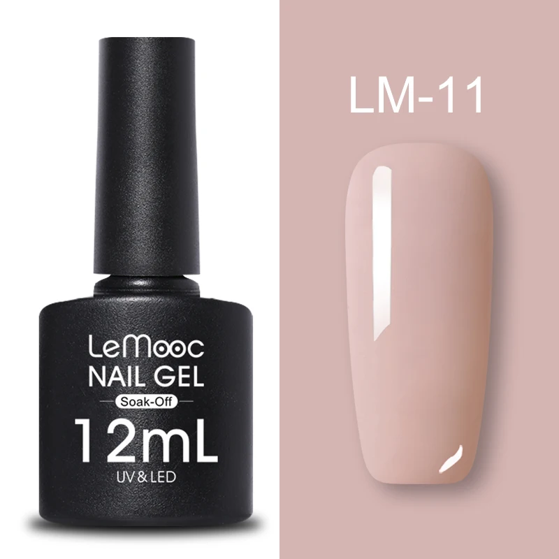 LM-11 LEMOOC, 12 мл, Гель-лак для ногтей, гибридный лак, все для маникюра, блеск для ногтей, верхнее Базовое покрытие, UV Vernis, Полупостоянный лак для ногтей - Цвет: LM-11