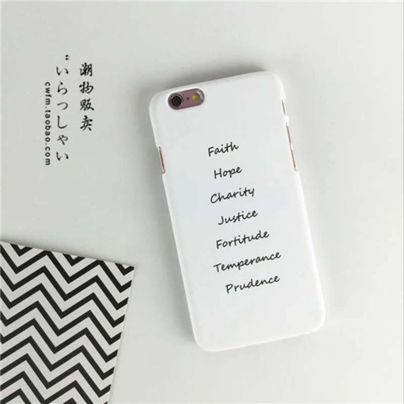 JiBan для iphone X простой больше слов Faith Hope Justice матовый белый милый пластиковый