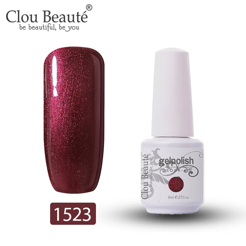 1523 Clou Beaute Гель-лак 85 цветов набор гель-лаков для ногтей маникюрный цветной гель-краска УФ-гель для ногтей замачиваемый светодиодный лак для ногтей 8 мл - Цвет: 1523