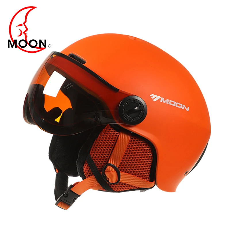 MOON Skiing Helmet with Goggles Integrally-Molded PC+EPS High-Quality Ski Helmet Outdoor Sports Ski Snowboard Skateboard Helmets