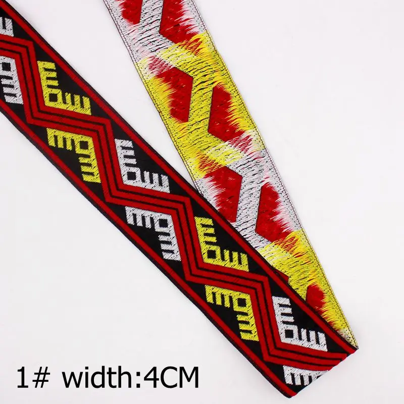(1) width 4CM 7 ярдов 4 см 6,5 см ширина вышивка лента кружева китайский стиль одежды украшения кружева Diy аксессуар для рукоделия - Цвет: (1) width 4CM