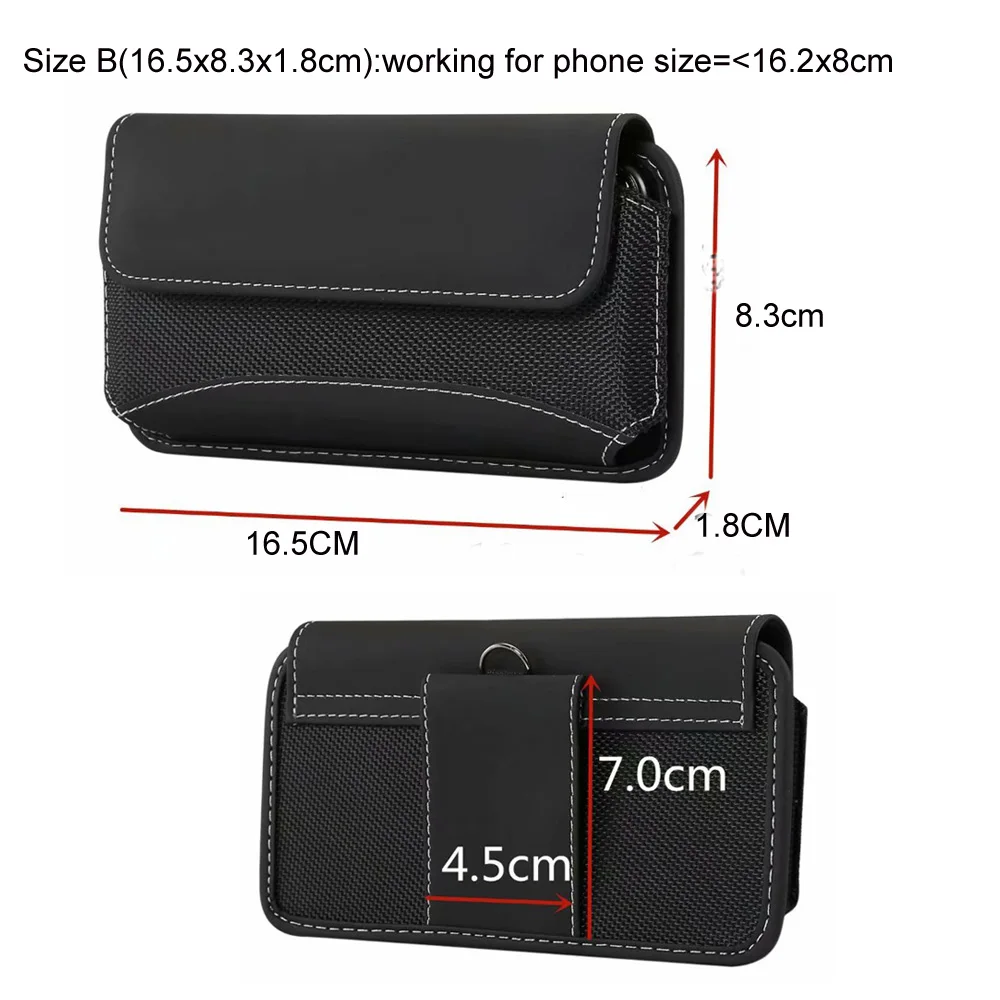 Size B 16.5x8.3cm Чехол из искусственной кожи для телефона с поясным ремнем для Galaxy A30 A50 S10e S10 5G S10+, для Xiaomi mi 9 SE Explore ore, Red mi Go, для huawei mate X - Цвет: Size B 16.5x8.3cm