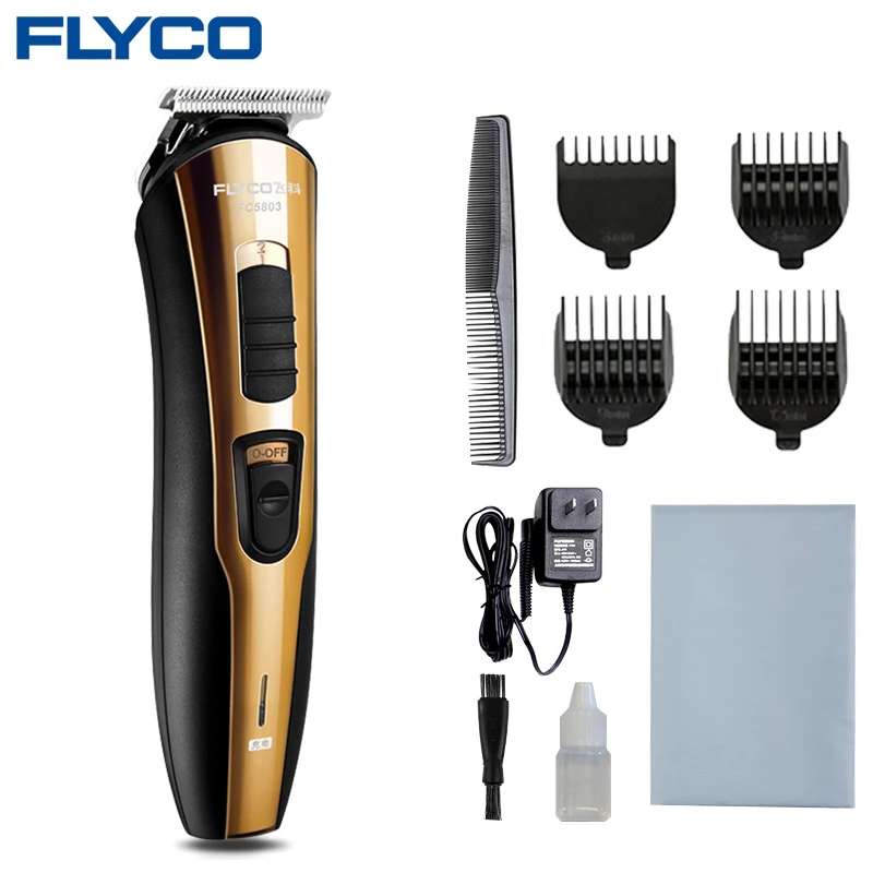 gold Flyco Gold 100-220 V триммер для стрижки волос для детей, собака, кошка, борода, Tondeuse chevex Professional nelle электрическое Бритье машина FC5803 - Цвет: gold