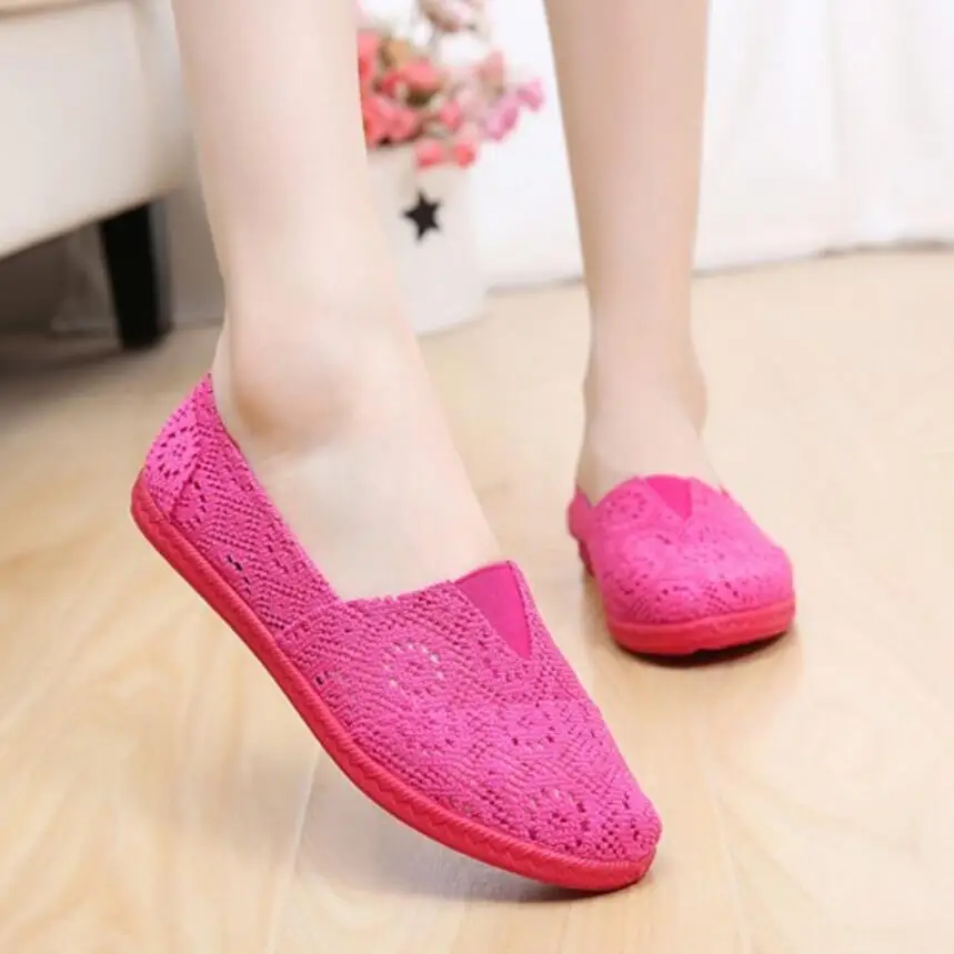 

Koovan Women Flats 2020 New Shoes Women's Ultra Soft Breathable Summer Casual Shoes Bottom Net Mother's Mesh Flat Lace Sandals