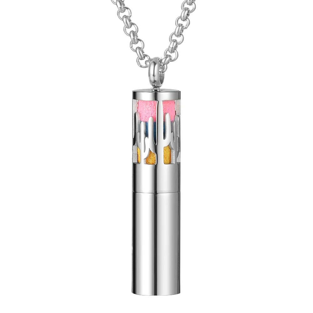Silver A Черный/серебристый Essentail масляный диффузор Цепочки и ожерелья с обойтись и контейнер 2-в-1 Нержавеющая сталь Подвеска для ароматерапии медальон - Окраска металла: Silver A