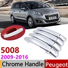Хромированная накладка на дверную ручку для Peugeot 5008 2008  2016, автомобильные аксессуары, наклейки, набор отделки 2009 2010 2011 2012 2013 2014