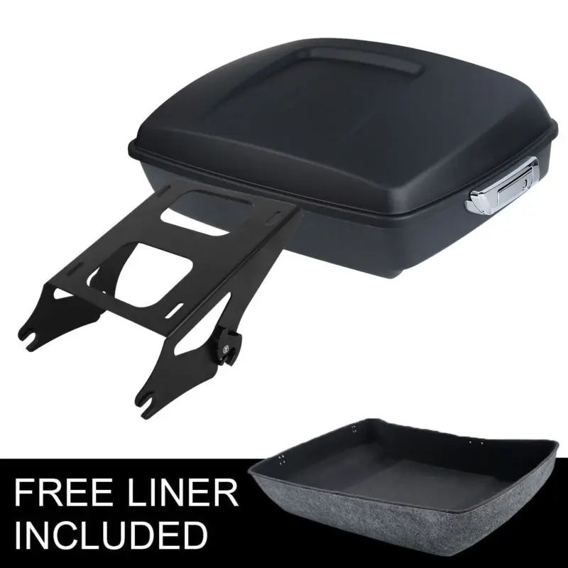 

Motorcycle Chopped Tour Pack Trunk + Two up Mounting Rack For Harley Road Gilde Road King FLHR FLHX FLTR FLHT 2014-2020