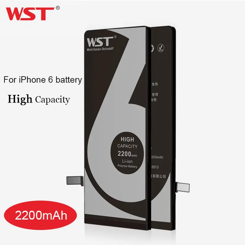 Оригинальный WST аккумулятор мобильного телефона для iPhone 6 6G реальная Высокая