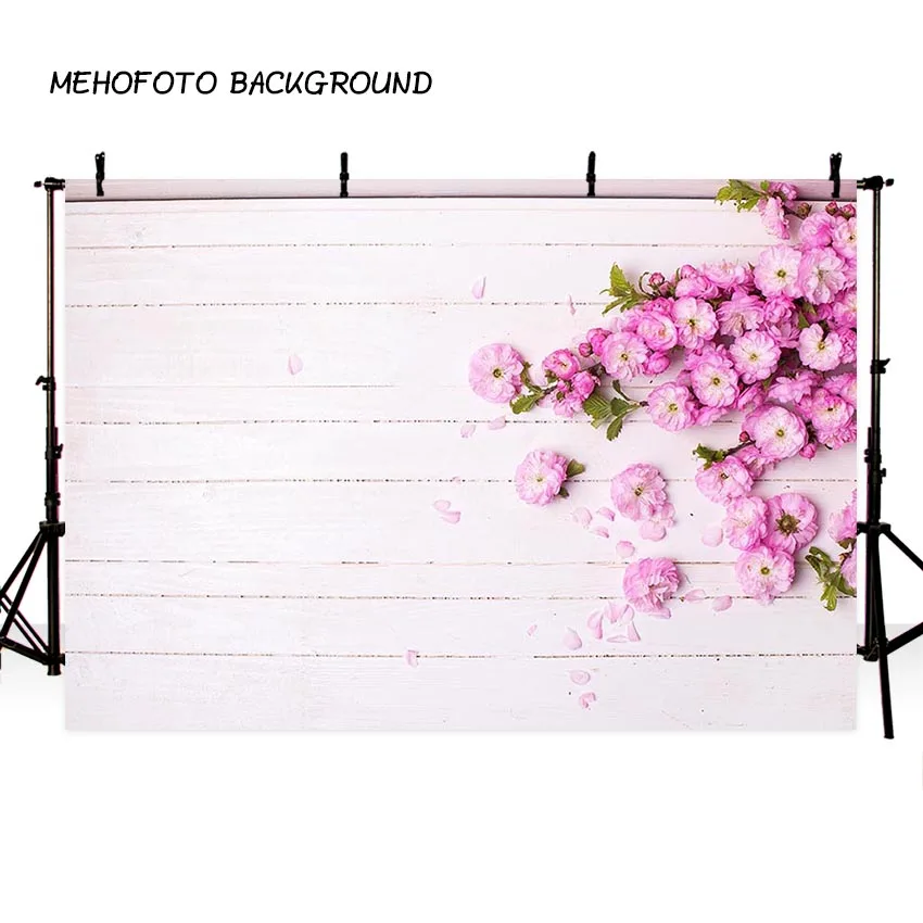 

Фон Mehofond с розовыми цветами и деревянной доской для фотосъемки новорожденных домашних животных кукла для еды портрет фотосессия фон для фо...