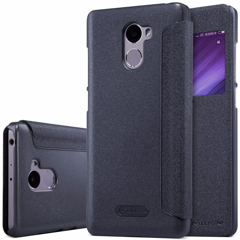 NILLKIN 5,0 ''redmi 4 Чехол чехол откидная крышка Искусственная кожа с окошком на лицевой панели для Xiaomi redmi 4 Чехол redmi 4 чехол Чехол