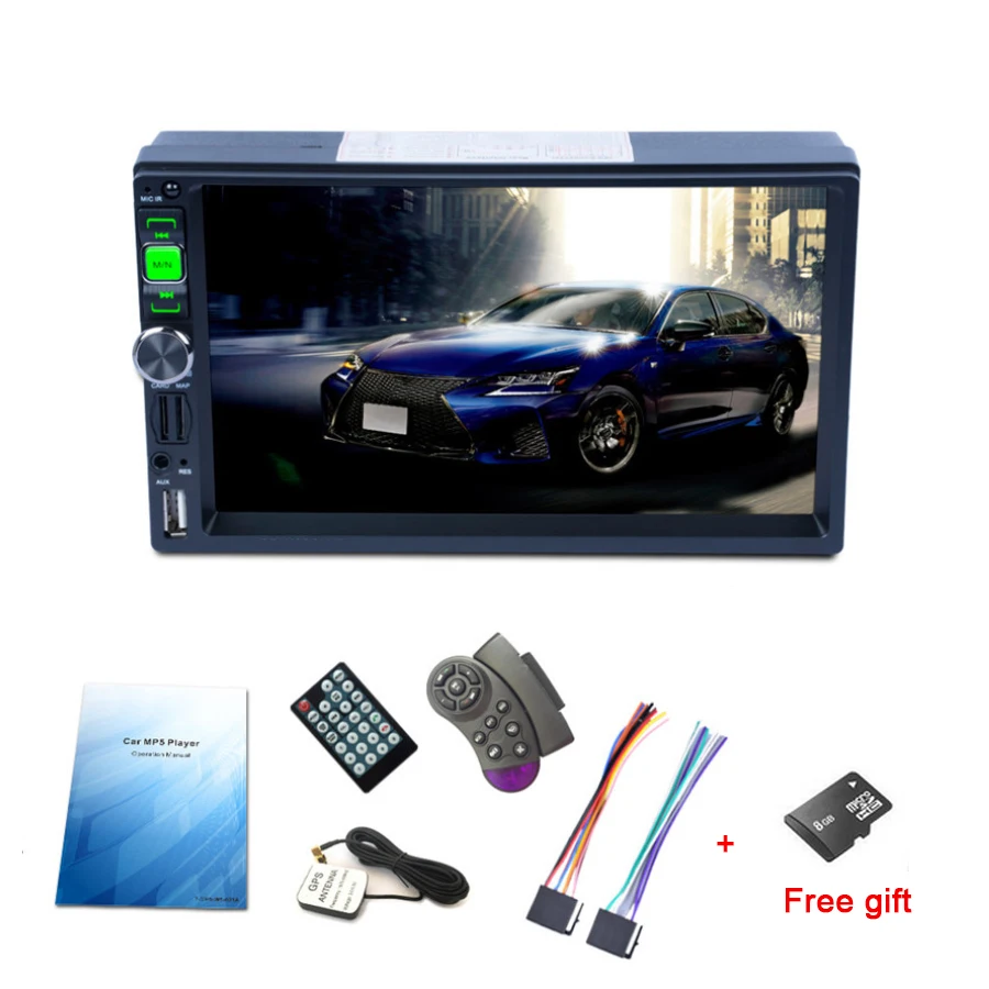 Авторадио 7 ''HD Автомобильный Радио плеер Bluetooth стерео Зеркало Ссылка + GPS