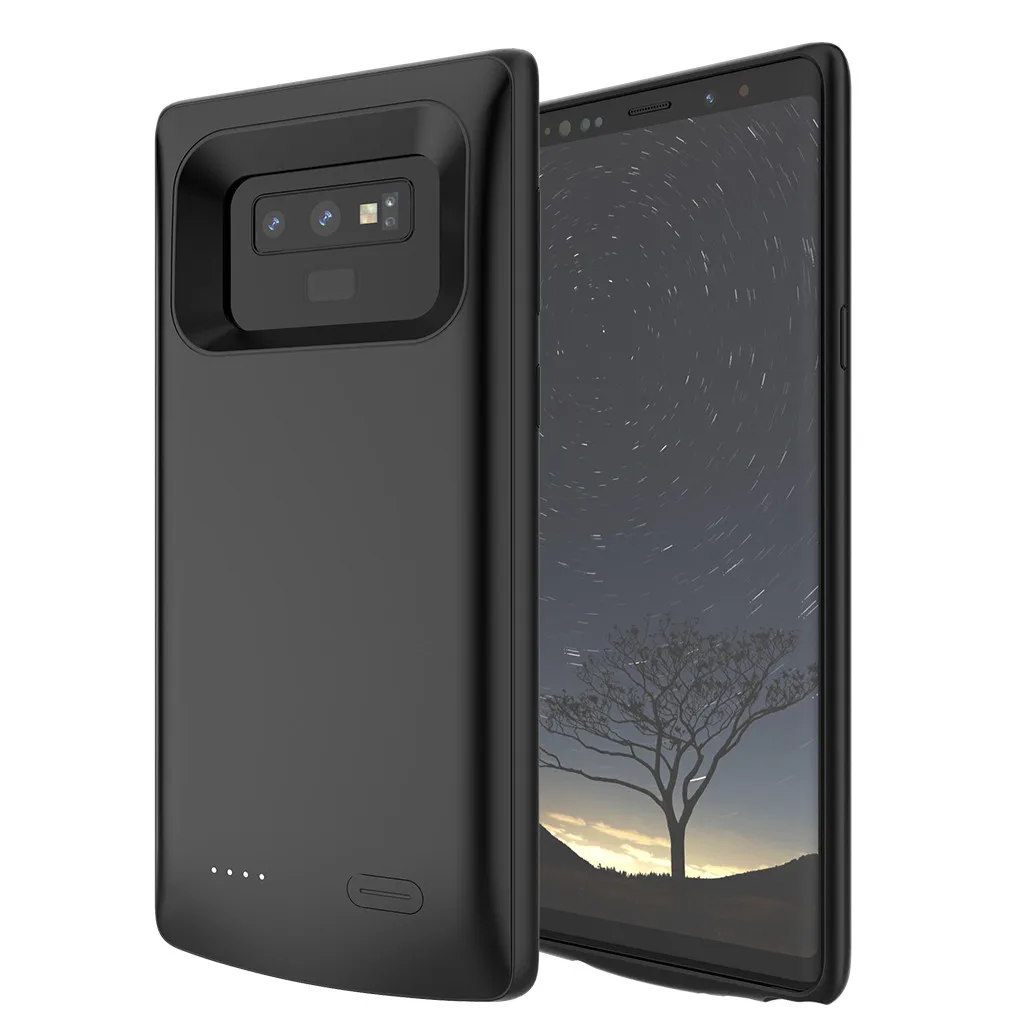 Black 5000 мА/ч Расширенный чехол для зарядки телефона для samsung Galaxy Note 9, защита от пыли, срок службы, мягкая резина - Цвет: Black