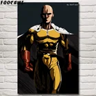 Постеры и принты в стиле аниме foocome ONE PUNCH MAN, шелковая Живопись, декоративные картины, искусство, настенный Декор для дома, украшение для гостиной