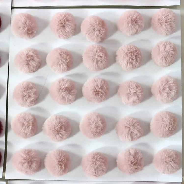 light pink DIY 4 см Искусственный мех кролика помпон для женщин серьги обувь цепочка для ключей для сумки шляпа аксессуары для телефона помпон 100 шт./лот - Цвет: light pink