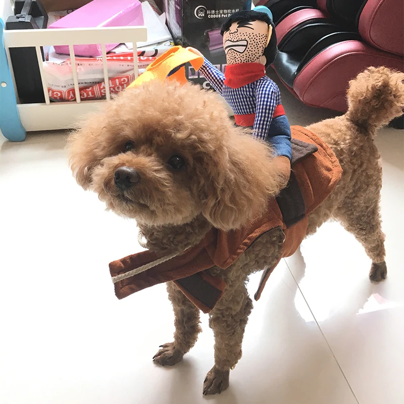 

Cowboy Rider Funny Pug Costume Pet Dog Clothes for Small Medium Large Dogs Pets Clothing Chihuahua French Bulldog Apparel