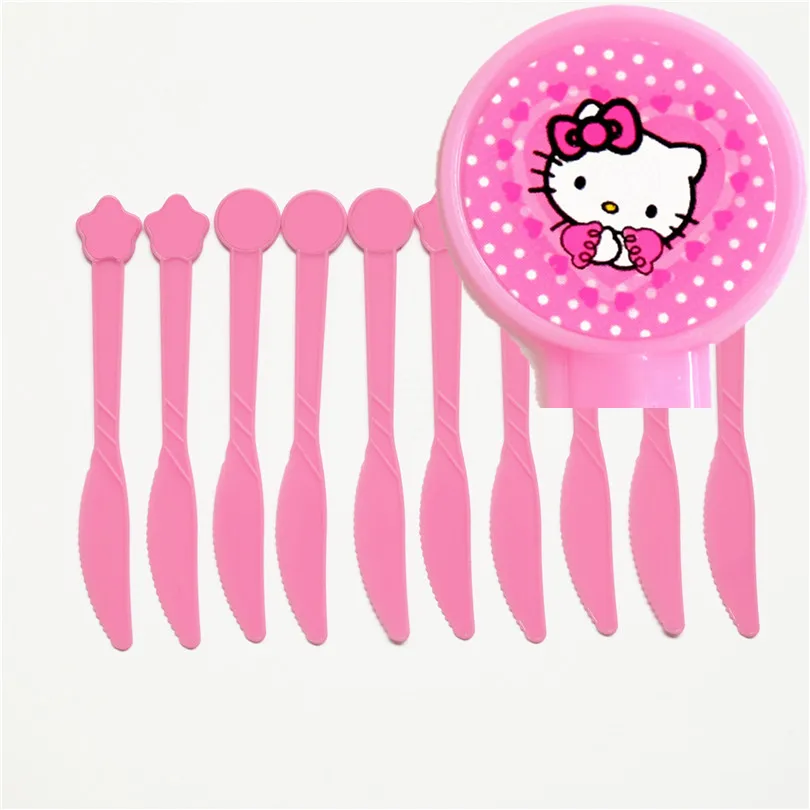 Hello kitty/Детский комплект для украшения вечеринки на день рождения, вечерние принадлежности для дня рождения, вечерние принадлежности, AW-1666 - Цвет: Knife 10pcs