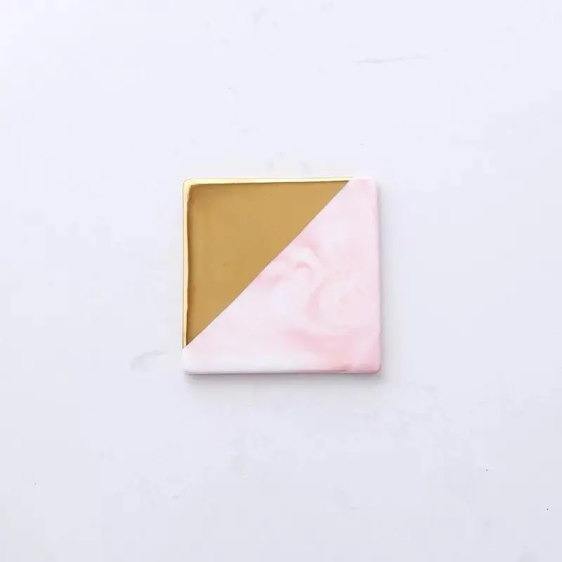 square Золотые Мраморные серые розовые подставки керамические подставки подставка для чайной чашки круглый Настольный коврик подставка для кофе чайная чашка коврики 1 шт - Цвет: square