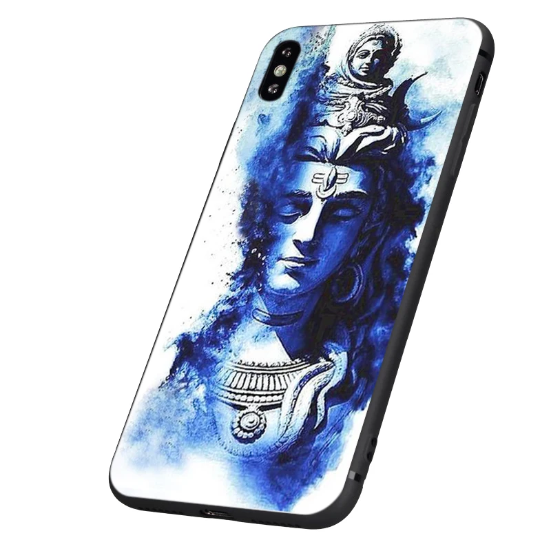 Черный чехол ТПУ для iphone 5 5s se 6 6s 7 8 plus x 10 XR XS 11 pro MAX силиконовый чехол Властелин Шива индуистский Бог Будда Индия махакал